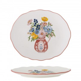 Assiette grès floral embossé Bloomingville Dorothy