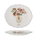 Assiette vintage grès embossé floral Bloomingville Dorothy