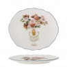 Assiette vintage grès embossé floral Bloomingville Dorothy