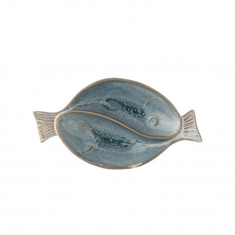 bol forme de poisson bleu gres emaille bloomingville mei