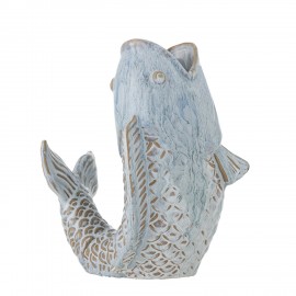 vase poisson bleu gres bloomingville hiro