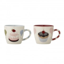 mug gres motif gateaux donuts bloomingville darby set de 2