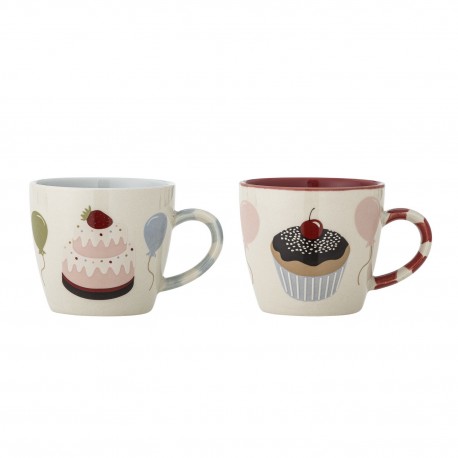 mug gres motif gateaux donuts bloomingville darby set de 2