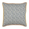 grande housse coussin imprime floral bleu liseret coton ib laursen