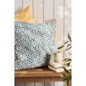grande housse coussin imprime floral bleu liseret coton ib laursen