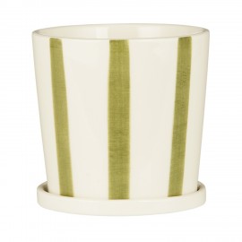Cache-pot céramique rayures soucoupe IB Laursen