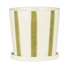 cache pot ceramique rayures vert blanc soucoupe ib laursen