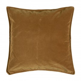 ib laursen housse de coussin carre velours marron dore 50 x 50 cm