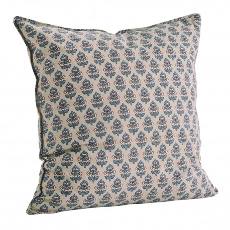 grande housse de coussin coton imprime gris taupe rose madam stoltz