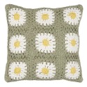housse coussin crochet vert floral coton ib laursen