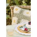housse coussin crochet vert floral coton ib laursen