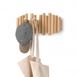 Portemanteau mural bois pin naturel Umbra Picket Rail