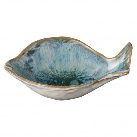 petit bol forme de poisson bleu gres ib laursen