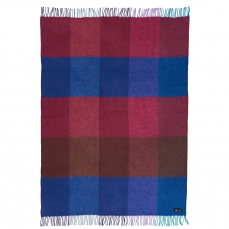 plaid laine carreaux mauve violet bleu klippan gotland
