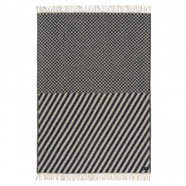 plaid laine agneau pois rayures noir blanc klippan dot and stripe