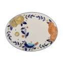plat de service gres peint main motif floral bloomingville lynna