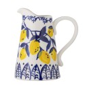 carafe gres peint bleu citrons bloomingville maxima