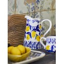 carafe gres peint bleu citrons bloomingville maxima