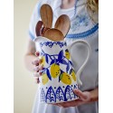 carafe gres peint bleu citrons bloomingville maxima