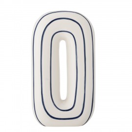 vase design ceramique blanc bleu rayures bloomingville mae