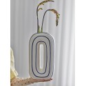 vase design ceramique blanc bleu rayures bloomingville mae