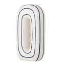 vase design ceramique blanc bleu rayures bloomingville mae