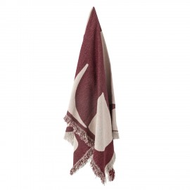 plaid motif design contemporain rouge bordeaux coton bloomingville olica