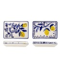 petite assiette decorative gres motif bleu citron bloomingville maxima