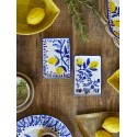 petite assiette decorative gres motif bleu citron bloomingville maxima