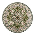 assiette plate gres peint main vert motif oriental bloomingville karlie