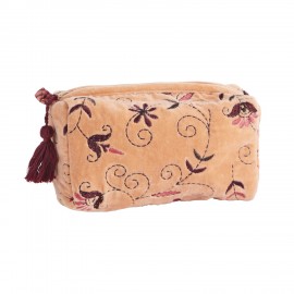 pochette de toilette velours orange peche madam stoltz