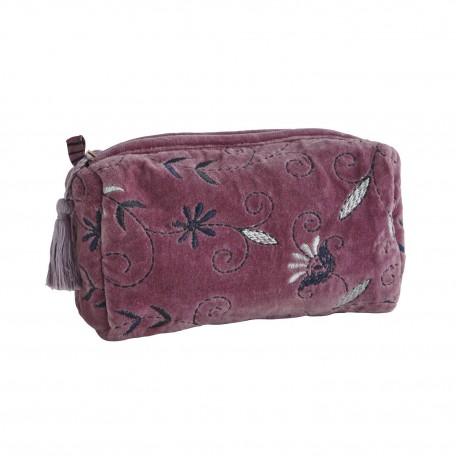 Trousse de toilette velours brodé Madam Stoltz