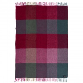 plaid laine gotland agneau a carreaux rose klippan