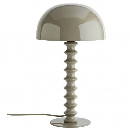 lampe de table design metal emaille gris taupe madam stoltz