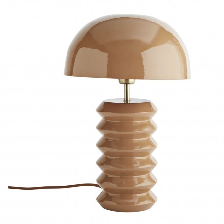 lampe de table metal emaille design marron madam stoltz