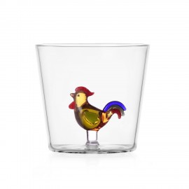 verre souffle d art coq ichendorf milano animal farm rooster
