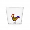 Verre soufflé d'art coq Ichendorf Animal Farm Rooster