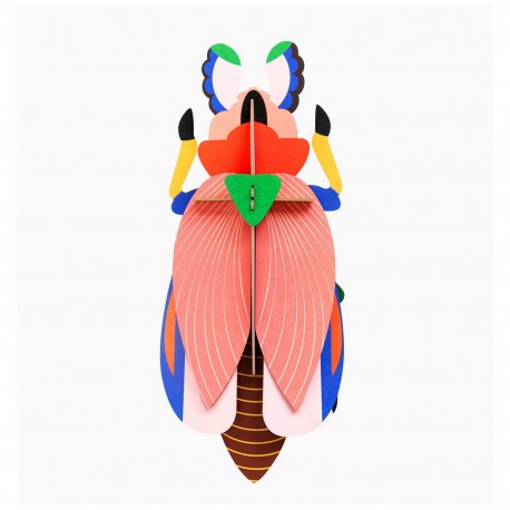 insecte geant rose carton decoration murale studio roof