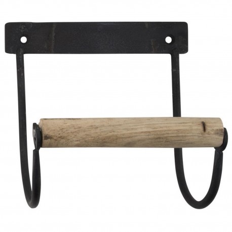 porte papier wc mural vintage campagne metal noir bois ib laursen