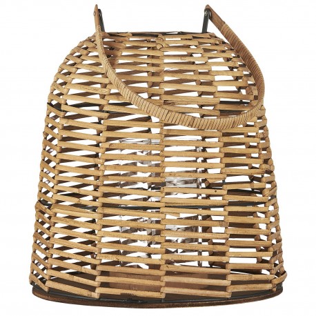 ib laursen lanterne naturelle rotin tresse verre