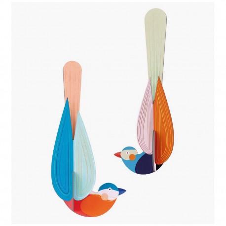 studio roof oiseaux en carton decoration murale muna