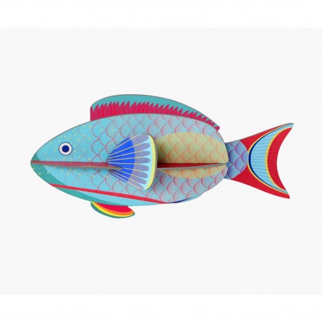 poisson perroquet studio roof decoration murale carton