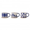 mug peint bleu gres artisanal bloomingville linora set de 3