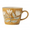 mug peint orange floral gres bloomingville tangier