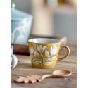 mug peint orange floral gres bloomingville tangier