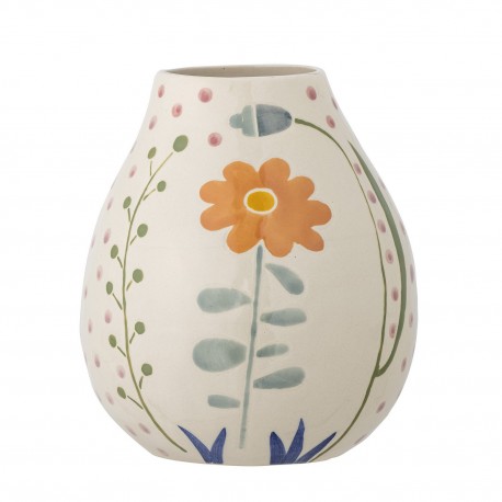 Vase peint motif floral grès Bloomingville Taza