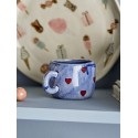 petite tasse enfants gres bleu peint coeurs bloomingville nini