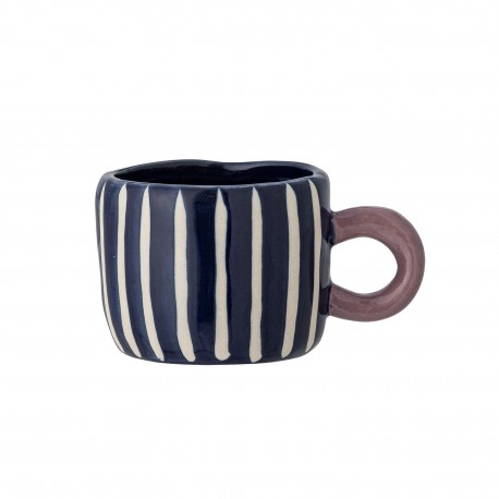 petite tasse peinte gres bleu raye bloomingville nini
