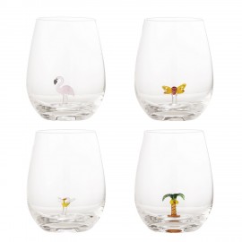 verre a eau ludique figurines decoratives bloomingville misa set de 4