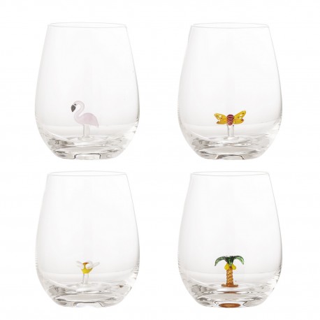 verre a eau ludique figurines decoratives bloomingville misa set de 4